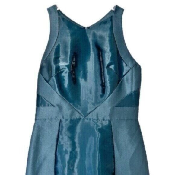 Theia Liquid Glass Arctic Blue Cutout Knee Length Sheath Dress Size 6 - Picture 3 of 10